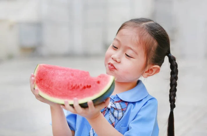 Various choices of healthy snacks for children